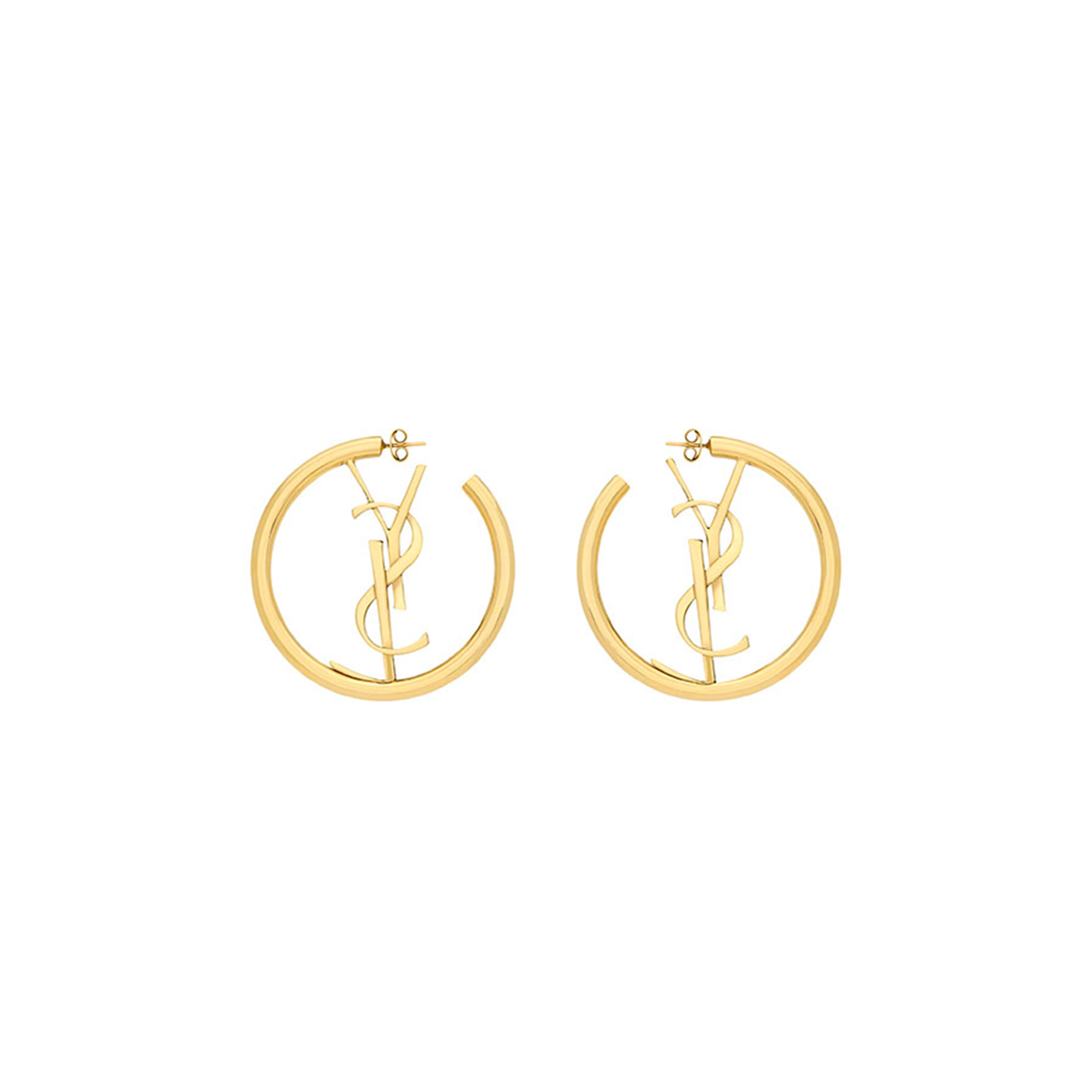 YSL CASSANDRE HOOP EARRINGS IN METAL 868176Y15007005